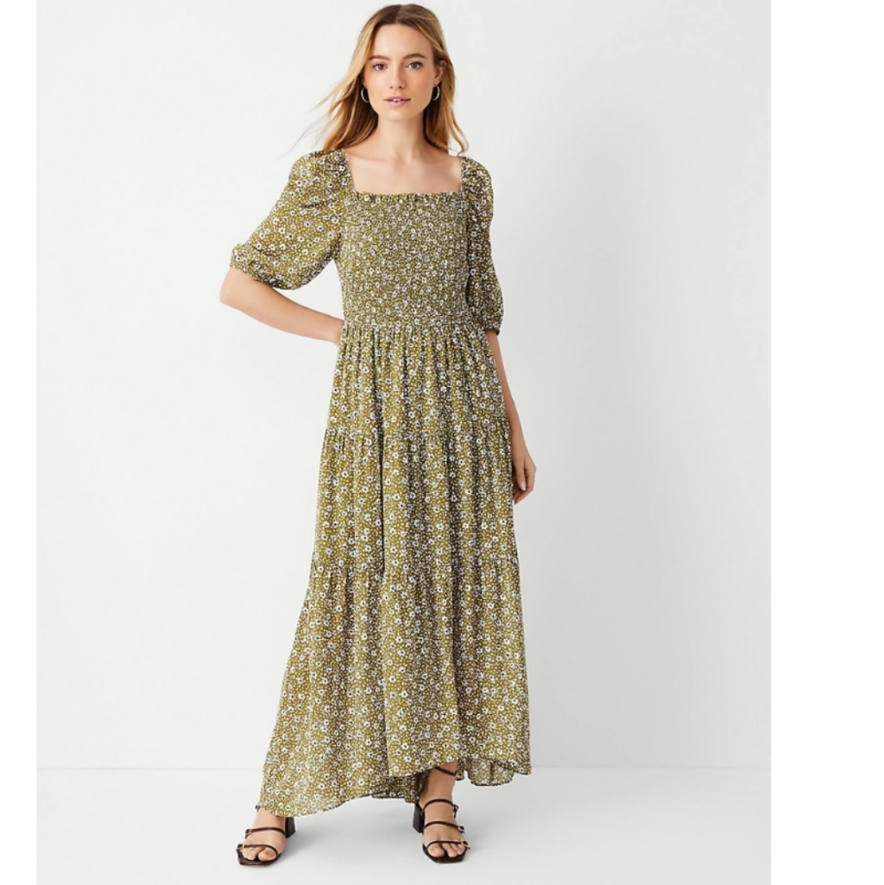 Ann Taylor Floral Smocked Dress